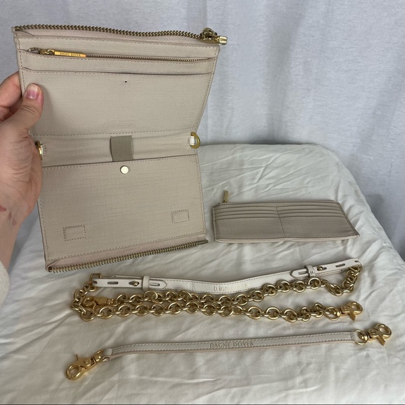 Dagne Dover Original Convertible Clutch Wallet with Shoulder Chain - Linen - Picture 11 of 16